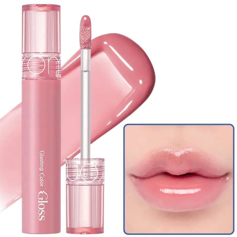 rom&nd Glasting Color Gloss 01 Peony Ballet - Rosy Pink Glass Shine Lip Gloss, Hydrating K‑Beauty Lip Topper, Non‑Sticky High Shine Gloss, Plumping Juicy Lips, Korean Makeup, 4g, romand