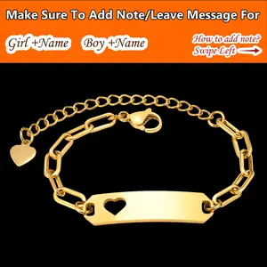 1353 DIY Personalized Gift Customized Engraved Name Stainless Steel  Bracelet