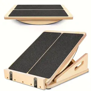 Adjustable Wooden Calf Stretcher Slant Board - Incline Stretch Board for Squats, Calf, Knees, Heel & Ankle Stretching Exercise