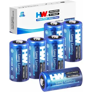 CR123A 3V Lithium Battery [6-Pack] 1700mAh High Capacity 123 Batteries, 3 Volt CR17345 for Fire Alarm/Range Finder/Smoke Alarm/Smoke Detector/Flashlight etc. (Non-Rechargeable)