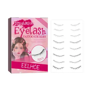 EELHOE Lazy Eyelash Stickers for Beginners - Soft Curl Long One-Piece Eye Makeup Stickers Hypoallergenic Adhesive Eco-Friendly Ink Daily Party Use Cosmetic Easy to Wear