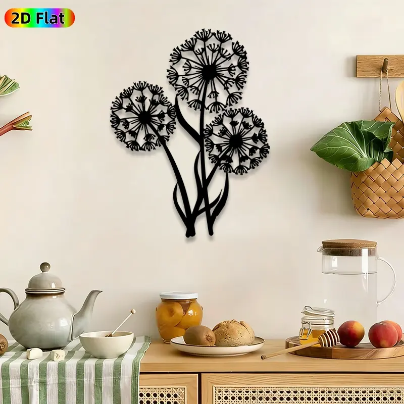 1pc Dandelion Bouquet Metal Wall Art, Dandelion Seed Head wall Scupltures Mural, Artistic Metalwork, Intricate Craftsmanship, Perfect for Easter, Mothers Day Decor, Perfect for Living Room Bedroom Garden Fence Decor, Ideal Gift for Nature Enthusiasts.
