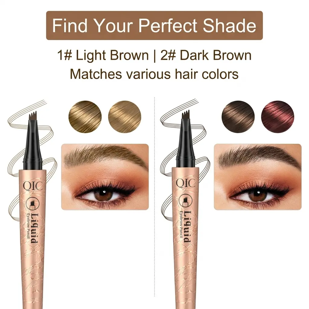 Eyebrow Pencil with Micro-fork Tip Applicator,Long Lasting Eyebrow Pencil, Brow Styling Brush,Eye Brow Makeup Tool, Makeup Accessories