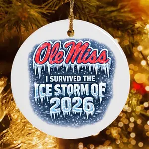 I Survived Ole Miss Oxford Ice Storm 2026 Ornament for Christmas Tree Decorations