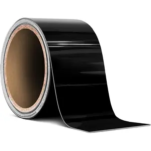 No- Chrome Black Vinyl Overlay Wrap Black-Out Strips 2 Inch x 20ft Roll DIY (High Gloss Black)