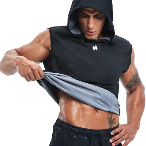 HOTSUIT Men's Portable Full-Zip Fitted Sauna Sweat Compression Tank Top - Odorless, Quick Dry, Breathable Fabric, Easy On/Off, Body Support for Any Workout | Men's Clothing Sports Top