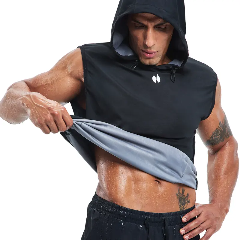 HOTSUIT Men's Portable Full-Zip Fitted Sauna Sweat Compression Tank Top - Odorless, Quick Dry, Breathable Fabric, Easy On/Off, Body Support for Any Workout | Men's Clothing Sports Top