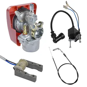 Push Bike Carburetor Carb with Throttle Cable, Ignition Coil, Magneto 49cc 60cc 66cc 80cc Engine Motorized Bike Bicycle