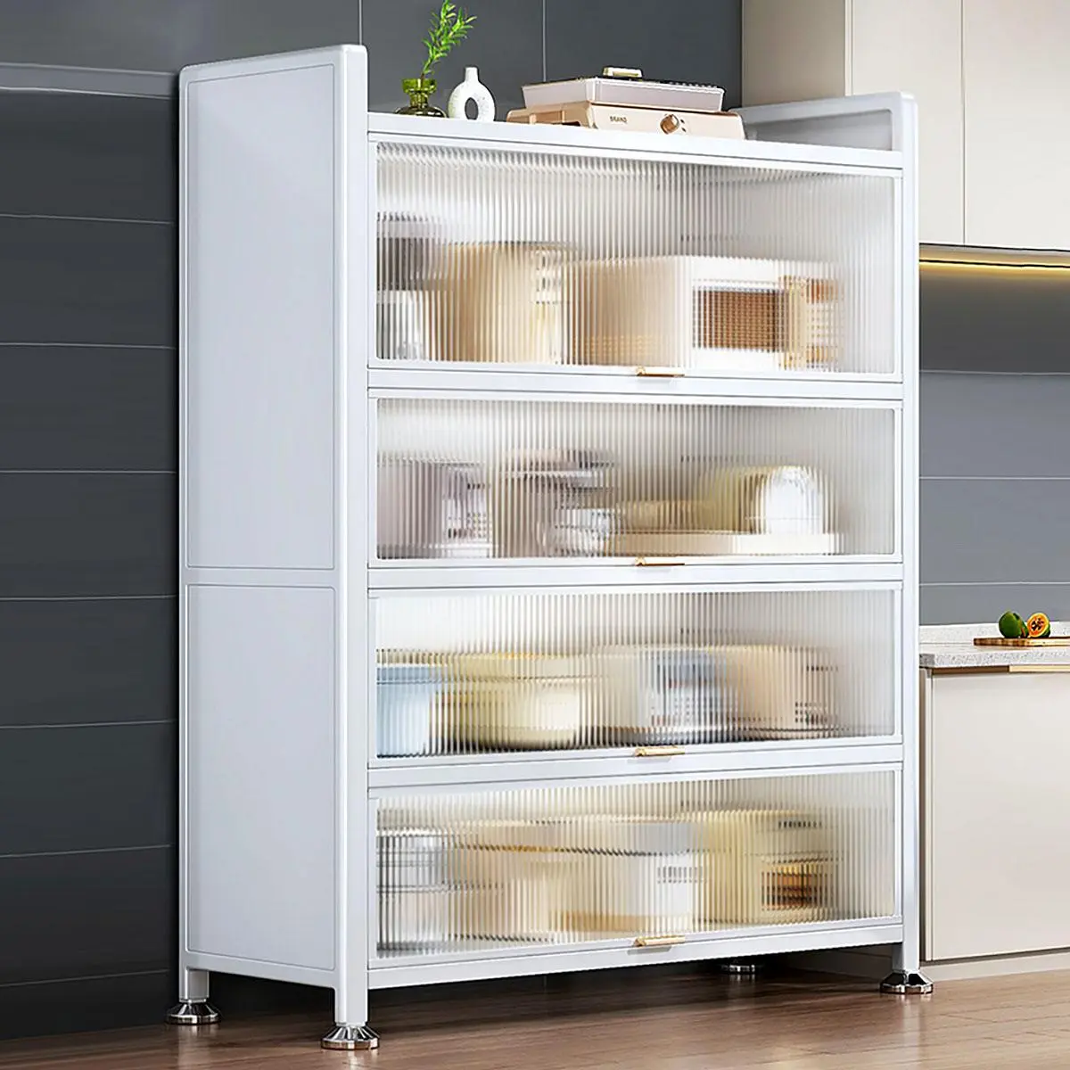 Joybos Heavy Duty Carbon Steel Multifunctional Storage Shelf - 5-Layer 31.5" x 12.6" x 57" Durable Organiser with Translucent Holder, Easy Installation - Fits Kitchen, Bath, Study, Bathroom Storage Rack