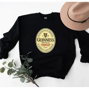 Guinness Beer Sweatshirt, Irish Dry Stout Unisex Sweater, Vintage Beer Lover Gift, Cozy Irish Apparel for Women