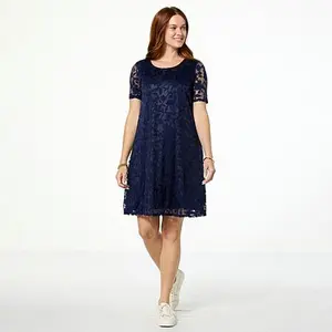 Nina Leonard Novelty Burnout Dress