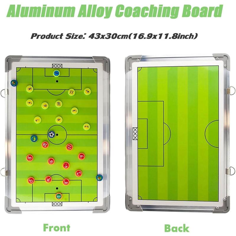 Soccer Coaching Board with Magnets and Marker Pen, Magnetic Soccer Coach Board, Soccer Dry Erase Whiteboard Clipboard, Coach Training Equipment