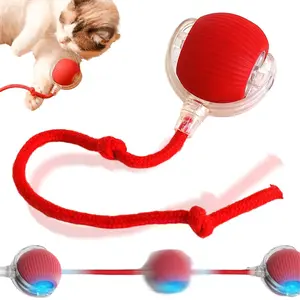 Electric Automatic Rolling Pet Toy Ball with Rope, Interactive Cat & Dog Teaser Toy, Smart Moving Ball with Sound & Light, Fun Pet Play Toy, Holiday Gift for Pets #petLovers #Summervibes
