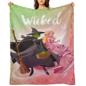 Wicked Witch Anime Themed Flannel Blanket Soft and Warm Throw for Sofa Bed Office Or Camping Cozy Plush Blanket for Good Fans Ideal for Home Decor Outdoor Use Travel Or Christmas Gifts Style 9air conditioner blanket