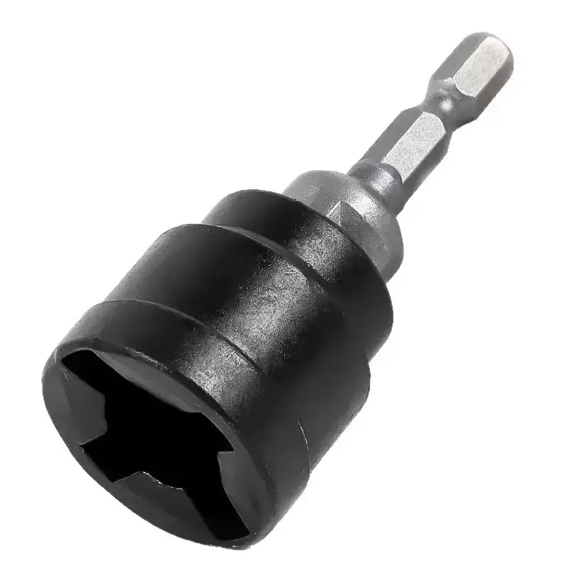 Black Universal Jack Socket Adapter for Hand Drills - Heavy-Duty Scissor Jack Drill Adapter & Socket Converter - Easy Tire Change Tool for Electric Wrenches