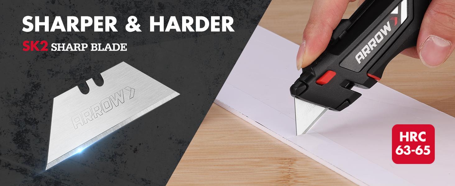 #backtoschool ARROW 100-Pack SK2 Utility Knife Blades, Premium Tempered Steel Box Cutter Blades with Convenient Dispenser, Sharp & Durable Replacement Blades for Cutting, Crafting, DIY Projects