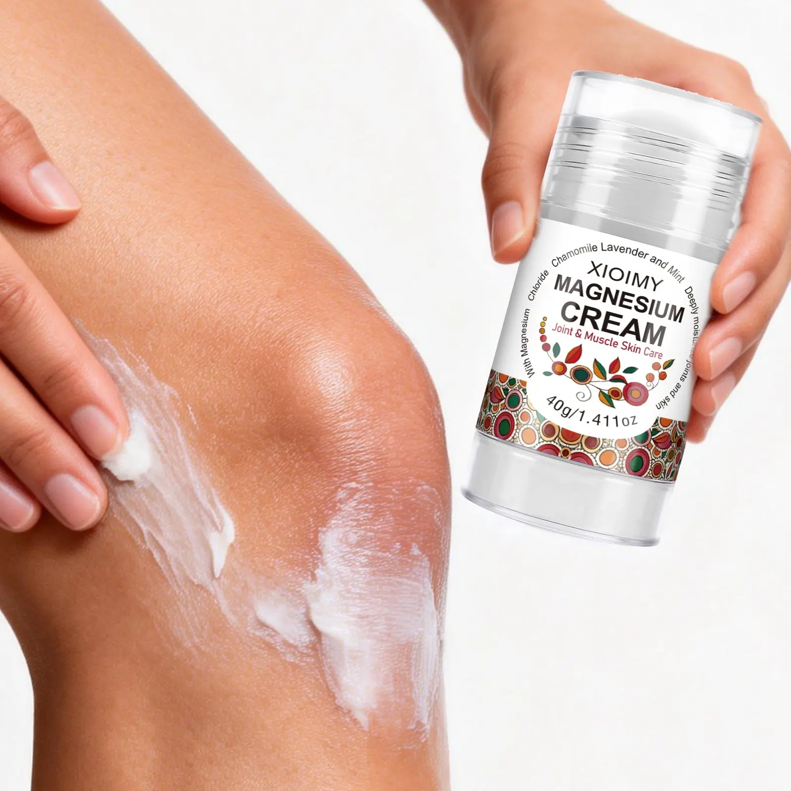40g Magnesium Joint & Muscle Massage Stick, Deep Muscle Balm, Pain Relief Balm, 72-Hour Deep Moisturizing, Contains Chamomile, Shea Butter, Lavender Essence, Non-Greasy, Joint Recovery Balm