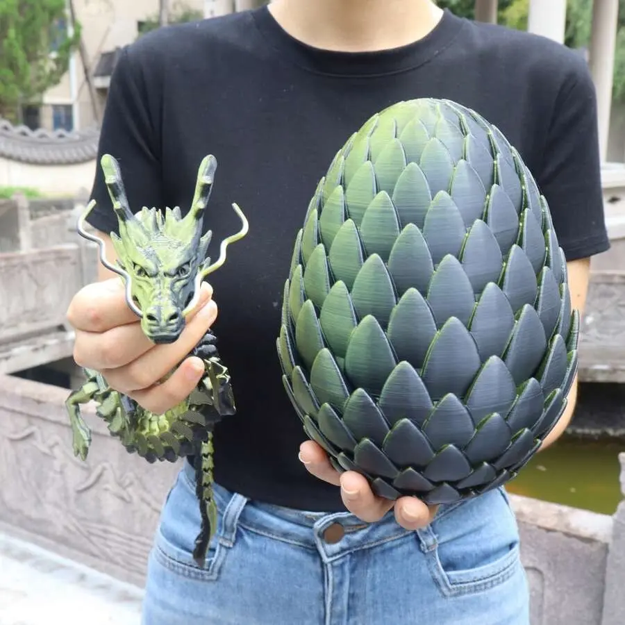 18cm Egg + 60cm Dragon - Black Gold