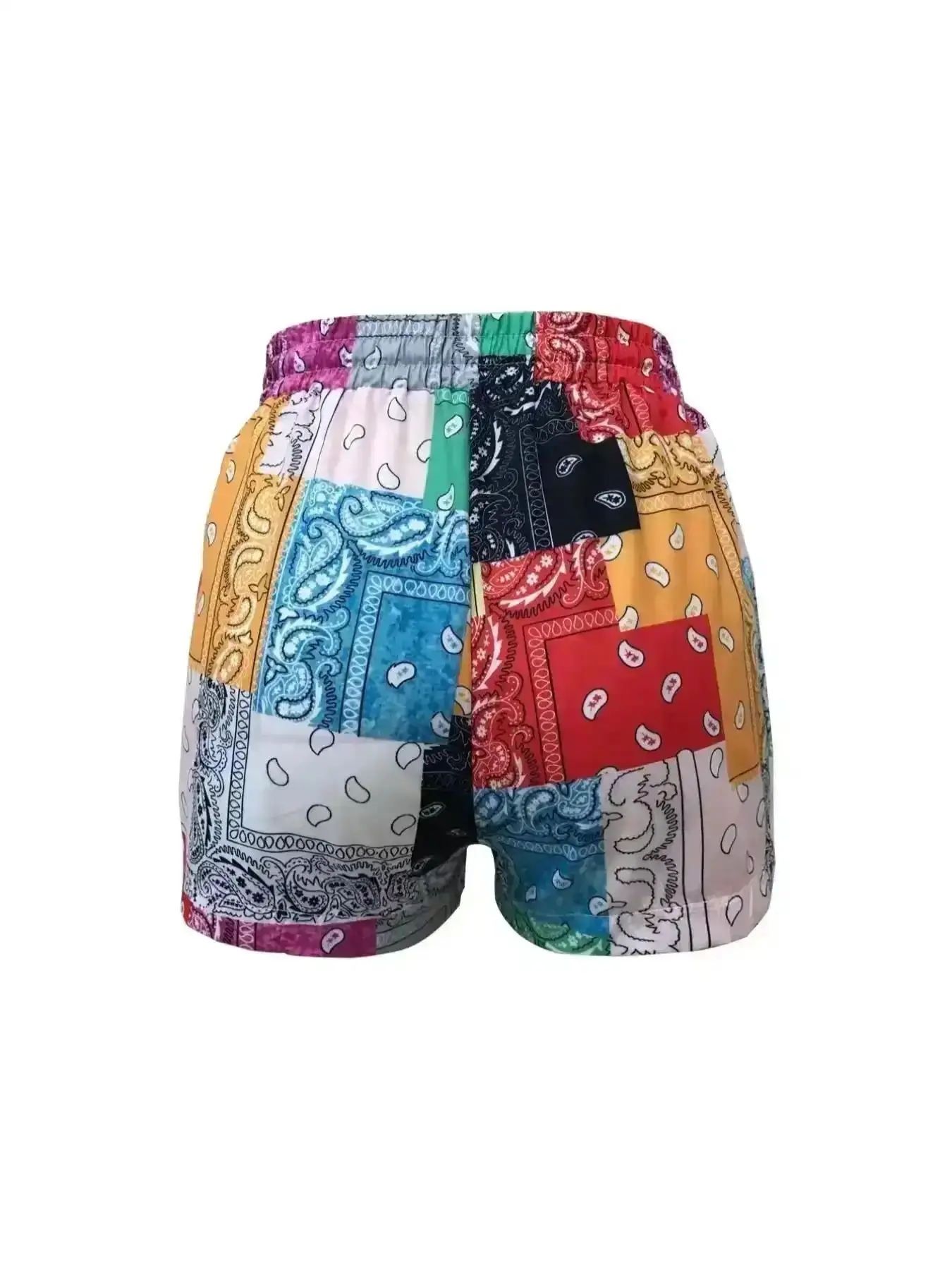 Minimalist 2026 Women's Colorblock Patchwork Drawstring Waist Shorts, Casual Elastic Beach For Summer, Bottoms Vacation Holiday, Elevated Basics, Travel Outfit, Professional Look, Flexible Fit, Minimalist Chic
