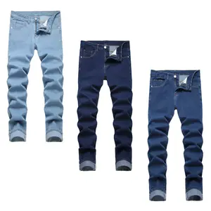 JUNBAOSS Men's Multi Pack Slim Fit Stretch Jeans Casual Fashion Distressed Straight Leg Comfort Flex Waist Denim Pants, Menswear Classic Soft Street Style Cotton Fabric Trouser Natural Hipster Personalized Stylish Streetwear Jeans