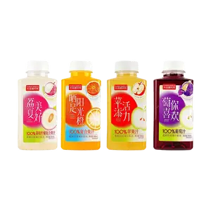 GHYJS Sunshine Juice Variety Pack - Orange, Grape, Apple, Lychee Lemon (4 Flavors, 4x350ml) - Low Calorie, Zero Sugar, Zero Fat