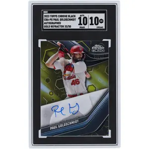 Paul Goldschmidt St. Louis Cardinals Autographed 2023 Topps Chrome Black Gold Refractor #CBA-PG #33/50 SGC Authenticated 10/10 Card - Fanatics Authentic Certified