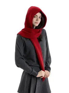 Women's Triangular Hooded Scarf, Cute Fashion Wool Blend Shawl, Perfect for Fall & Winter, Indoor Outdoor Commuting Wear