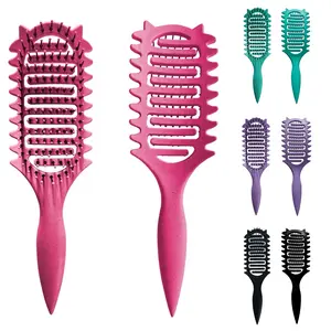 Does not Pull-Straightening Brushes for Straight,Wet Brush Detangling Brush, Original Detangler Brush Pack of 2(Cherry blossom+Midnight)-Wet & Dry Tangle-Free Hair Brush for Women & Men-No Tangle Soft & Flexible Bristles for Straight,Curly&Thick Hair