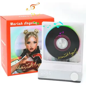 HOTT Portable CD Player,Retro  5.3 CD Players for , Player with HiFi Speaker,4000mAh Recheageable/Remote Contro/RGB Night Light/Sleep Timer/U Disk/ SD/AUX (White-A)