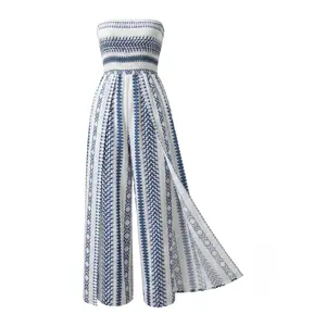 Spring Summer Boho Halter Romper, Beach Vacation Essential Beachwear, High Waist Loose Fit, All over Print, Casual Style