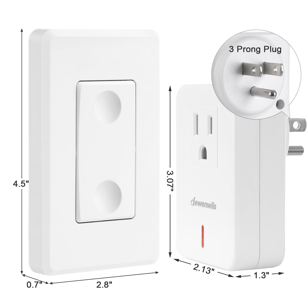 DEWENWILS Indoor Wireless Remote Control Wall Mounted Light Switch and Outlet--HRLS11C1