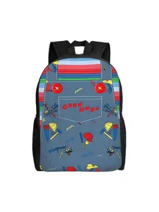 1 pc Good Guys 'S Play Chucky Killer Doll Overalls Laptop Bag Christmas Halloween Ladies Versatile Hiking For Gifts Retro Washable Knapsack Back To School Season