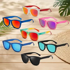 Women's Modern Vibrant Rainbow Polycarbonate Colorful Sunglasses - Bold-Frame Oversized Female Eyewear, Trendy Shades in Multiple Colors for Daily Outdoor Summer Wear summerwins