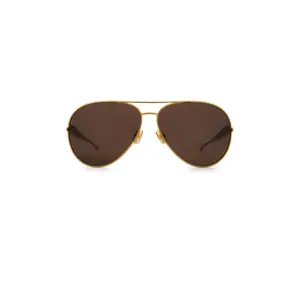 Bottega Veneta Sardine Sunglasses in Gold & Brown