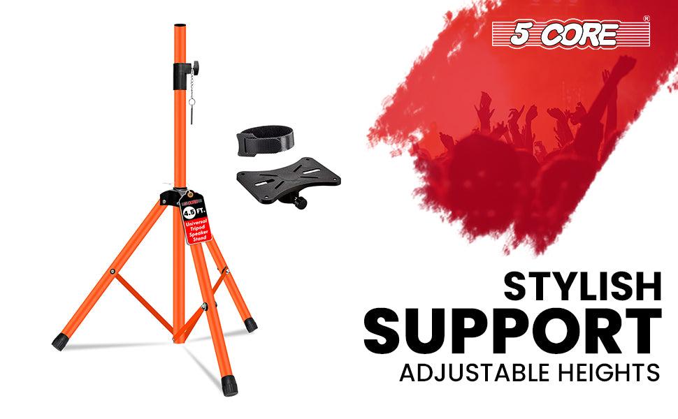 5 Core Speaker Stand Tripod Pair Heavy Duty Adjustable 54" Universal Mount for PA DJ Studio w Bag 5 Core Speaker Stand Tripod Pair Heavy Duty Adjustable 54" Universal Mount for PA DJ Studio w Bag