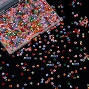 1150PCS 4mm Bicone Crystal Glass Beads for Jewelry Making, Sparkling Mini Beads for Suncatchers, DIY Bracelets & Craft Projects (Multicolored)