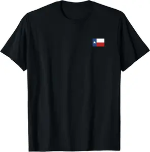 Texas T shirt Women Men | Left Chest Texas State Flag T-Shirt Pure Cotton Graphic Tees Menswear Top: Gifts for Men & Women