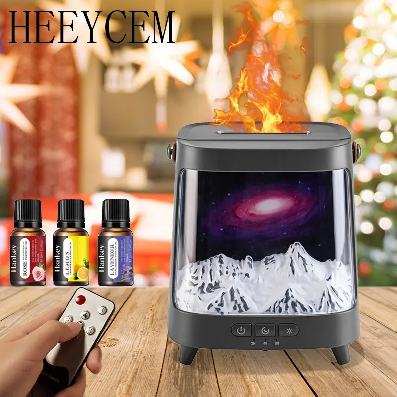 Aurora Starry Sky Aromatherapy Diffuser, Aromatherapy Diffuser Humidifier, Color LED Night Light Gradual Change, Atmosphere Decoration, Remote Control, Timer, Automatic Shutoff, Suitable for Home Living Room, Bedroom, Party Decoration, Holiday Gift