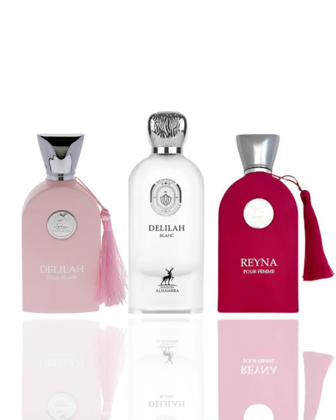 Women's 3-Piece Perfume Bundle - Delilah Blanc, Delilah Pour Femme, Reyna Pour Femme - Soft Floral, Creamy Musk, Fresh Citrus - Elegant, Feminine Everyday Luxury Perfumes for Women, Women's Perfume
