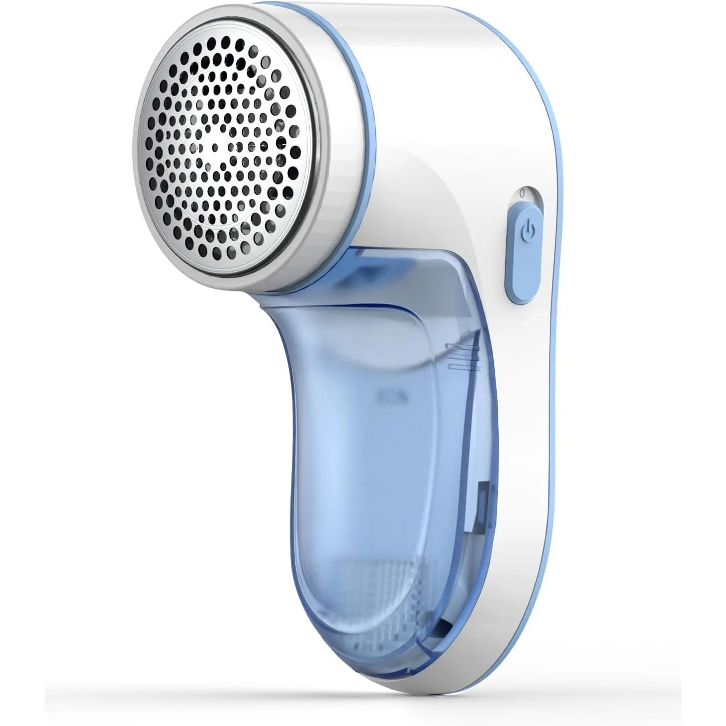 Fabric Shaver, Lint Remover for Clothes, Effectively and Quickly Remove Pills, Sweater Shaver with Stainless Steel 3-Leaf  and Safety Lock Protection.(Blue & White)