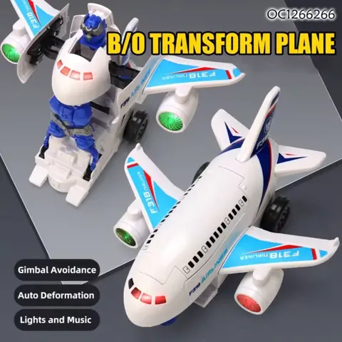Kids' F39 2-in-1 Airliner Transformable Mist Spray Robot Toy - Electric Remote Control, Auto Deformation, Bright Lights & Realistic Sounds, Bump-and-Go Engine, Child-Safe Durable Materials, Develops Fine Motor Skills, for 3-4 Years Unisex Girl