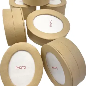 Expo International Value Pack of 3 Oval Photo Small Craft Box in Natural Finish