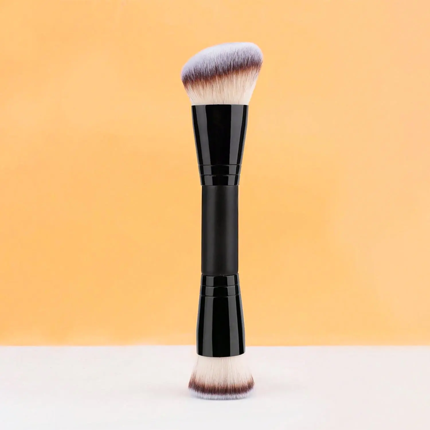 Double-ended Foundation Brush Multifunctional Makeup Brushes, Contoured Foundation Brush, Contour Bronzer Makeup Brush, Ideal for Blending Liquid Powder Concealer Cream Blush Buffs, Essential Tool for Flawless Makeup