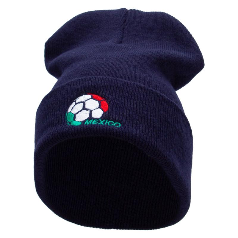 Mexico Soccer Ball 12 Inch Solid Knit Cuff Long Beanie