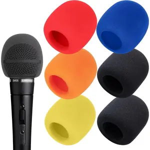 6 count Handheld Microphone Windscreen - Mic Pop Filter for Studio Microphone,  Handheld Microphone and  Handheld Microphone, Microphone Cover for Singing Handheld Mic by
