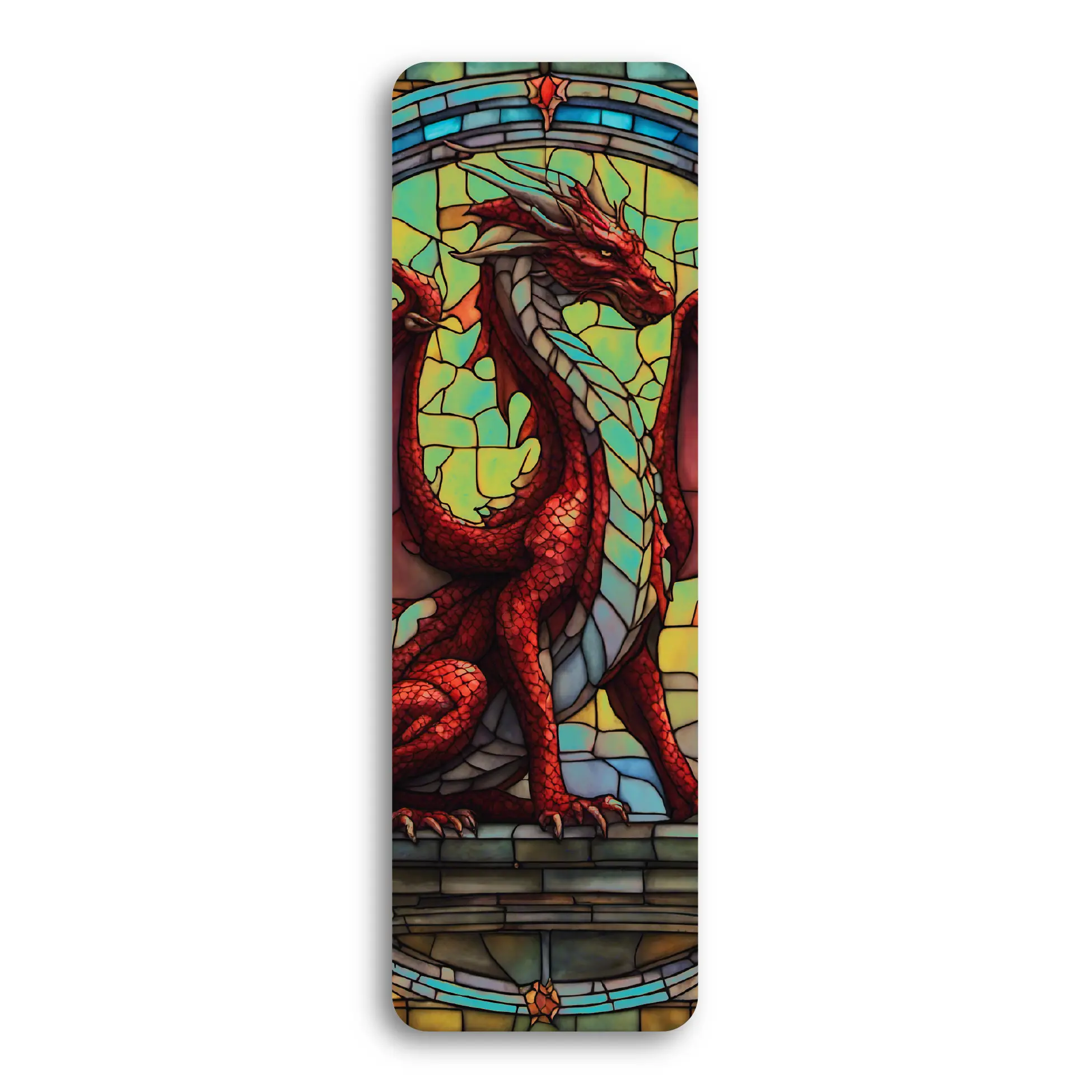Stained Glass Dragon (Translucent) - UV Printed Acrylic Bookmark