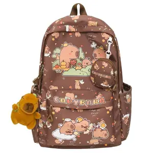 Cute Capybara Backpack for Girls Boys Student Teenager Children's Rucksack Women Cute Casual School Bags Kids Birthday Gift Toy
