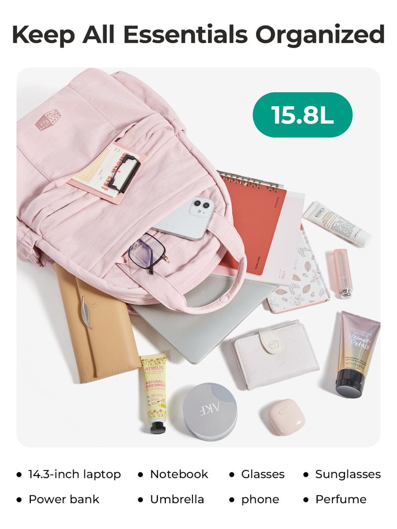 【NEW IN】BAGSMART Chic 15.8L Waterproof Casual College Backpack Fits 14.3" Laptop & 40 oz Water Bottle Lightweight 0.84lbs Travel Backpack for Adults TikTokShopHolidayHaul 【NEW IN】BAGSMART Chic 15.8L Waterproof Casual College Backpack Fits 14.3" Laptop & 40 oz Water Bottle Lightweight 0.84lbs Travel Backpack for Adults TikTokShopHolidayHaul