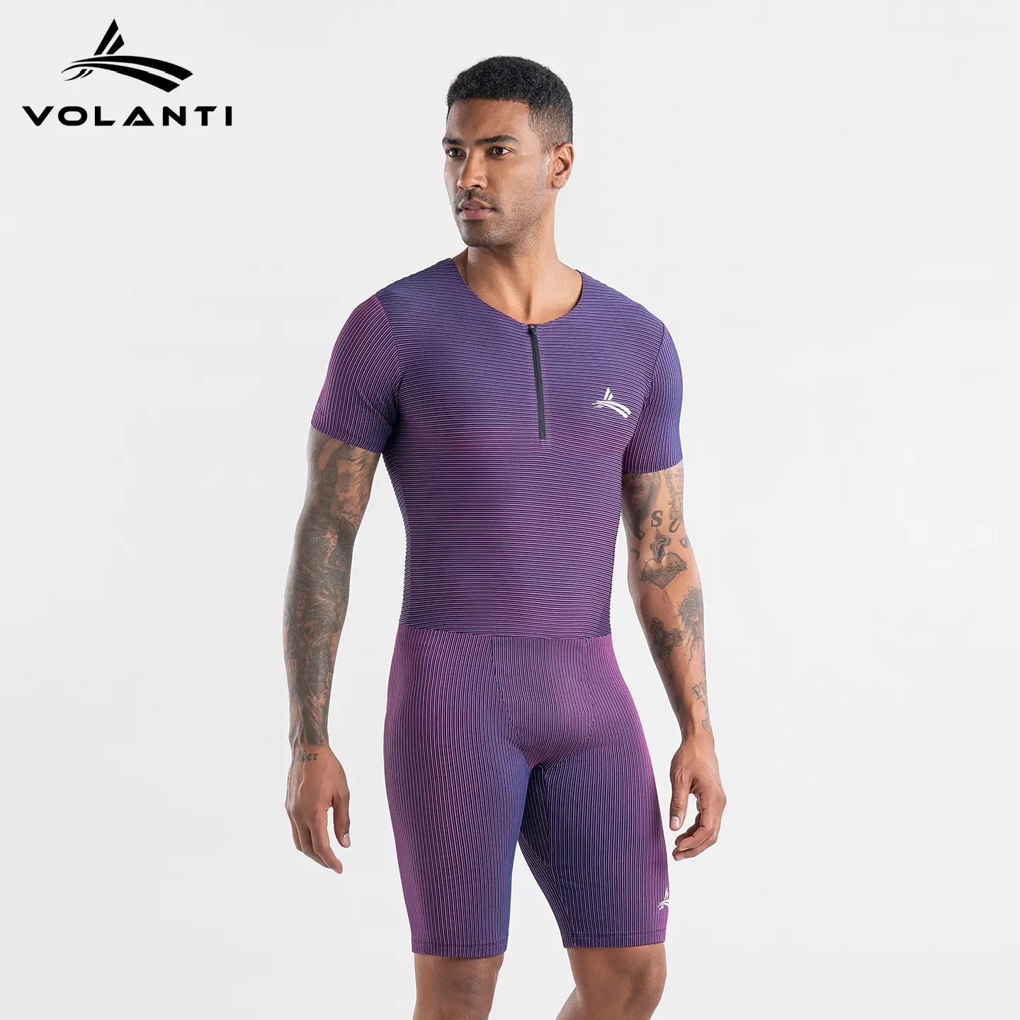 Volanti Aurora Racing Suit | Ribbed Compression Track Unitard High Stretch Moisture Wicking Breathable Skin Friendly Muscle Support Lightweight Quick Dry Racing Sportswear For Athletic Students Running Training And Sports Competition