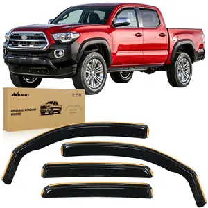 Nilight Custom Fit Shatterproof Side Window Visors for Toyota Tacoma Double Cab 2016-2023, Tool-Free Easy-Install Rain Guards, 4-Piece Vent Deflectors, Car Exterior Accessories, Side Window Visor